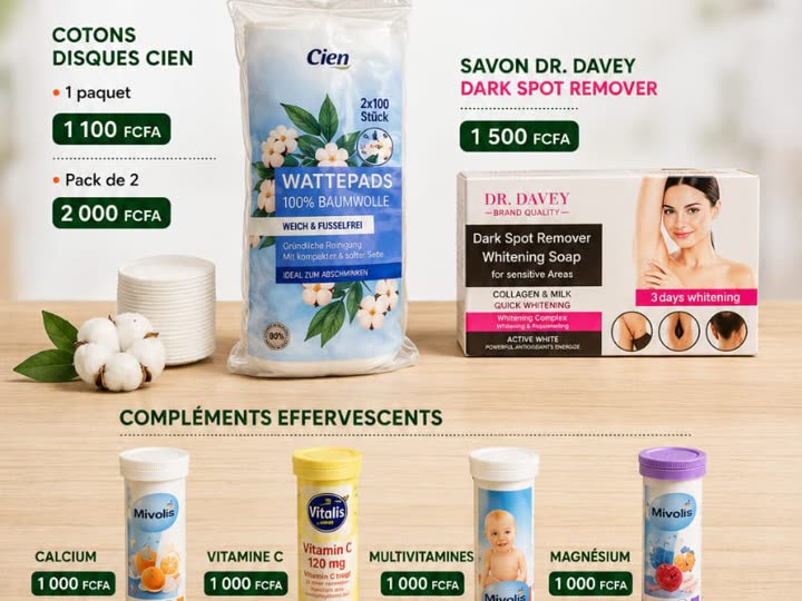 Cotons Cien, savon Dr. Davey et compléments effervescents du nouvel arrivage HAPPY UP